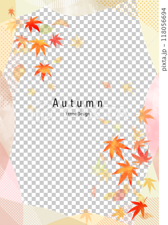 秋天的樹葉水彩生動的框架 118056694