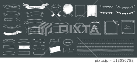 黒板とチョークアートのベクター素材 118056788