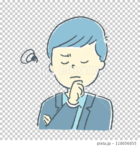 悩んでいるビジネスマンの男性 悩んでいるビジネスマンの男性 118056855