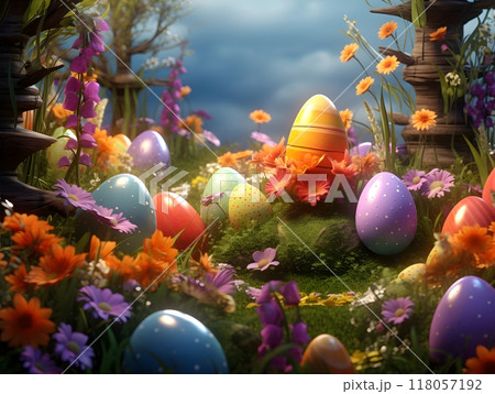 easter decoration in the garden 118057192