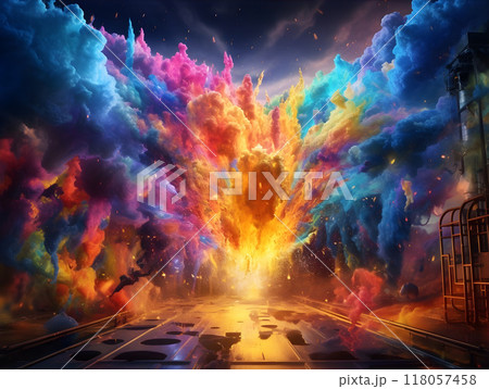 colorful explosion 118057458