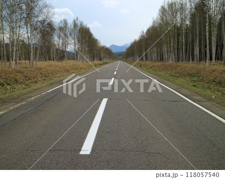 三国峠から上士幌に向う糖平国道の直線道路 三国峠から上士幌に向う糖平国道の直線道路 118057540
