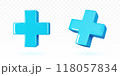 3D vector blue plus sign. 118057834