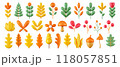 3d vector render autumn plants set. 118057851
