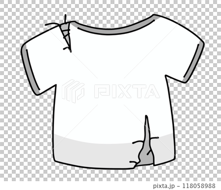ゆるめシンプルな破れた服　ベタ塗り 118058988