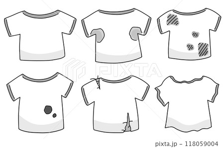 ゆるめシンプルな状態の悪い服セット　ベタ塗り 118059004