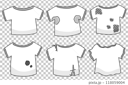 ゆるめシンプルな状態の悪い服セット　ベタ塗り 118059004