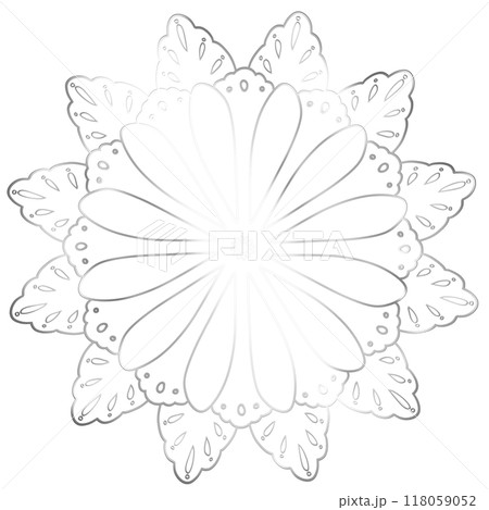 銀色の花のようなレースのイラスト 118059052