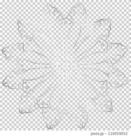 銀色の花のようなレースのイラスト 118059052