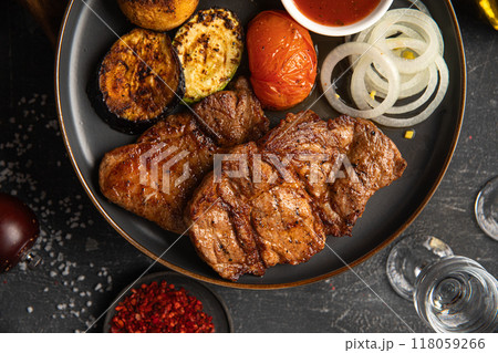Portion of german grilled pork meat 118059266