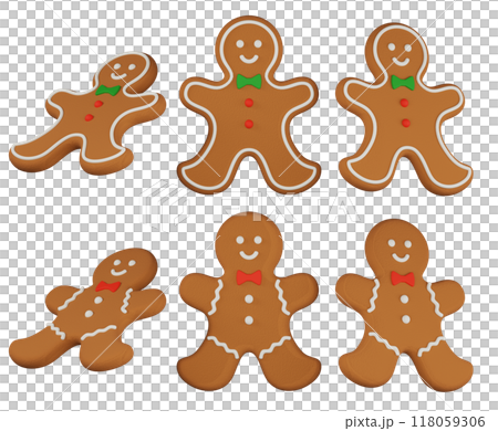 christmas Gingerbread cookie 3D graphic 118059306