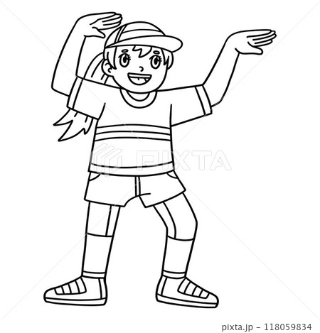 Breakdance B Girl with Egyptian Step Isolated Breakdance B Girl with Egyptian Step Isolated 118059834