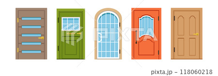 Different Front Door as Entrance and Exterior Element Vector Set Different Front Door as Entrance and Exterior Element Vector Set 118060218