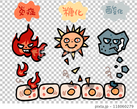 細胞を傷つけて老化を進める要因 細胞を傷つけて老化を進める要因 118060279