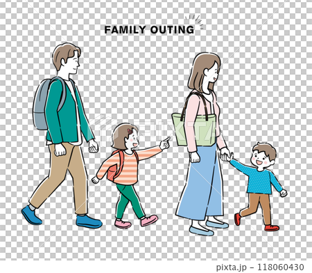 秋天全家出遊插畫B 118060430