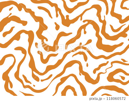Wavy caramel or peanut butter pattern. Vector banner with milk toffee texture, abstract background. Liquid sauce illustration 118060572
