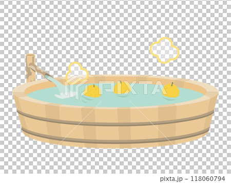 Simple illustration of yuzu bath 118060794