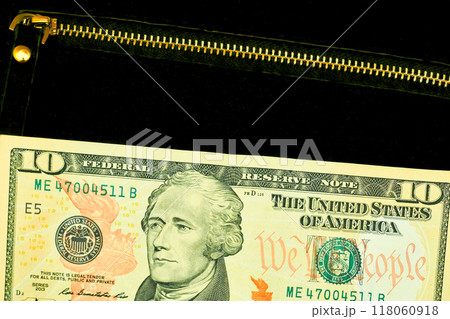 Ten dollars banknote. Handbag, wallet, clutch Ten dollars banknote. Handbag, wallet, clutch 118060918