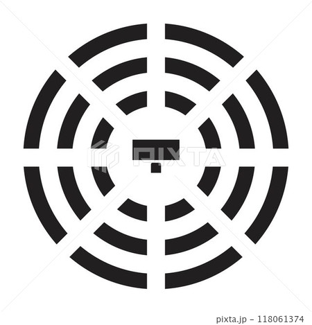 Auditorium seatings plan in round or amphitheater arrangment. Schema of seats in lectorium or meeting, conference or training, court or parliament. Desks and chairs icons top view Auditorium seatings plan in round or amphitheater arrangment. Schema of seats in lectorium or meeting, conference or training, court or parliament. Desks and chairs icons top view 118061374