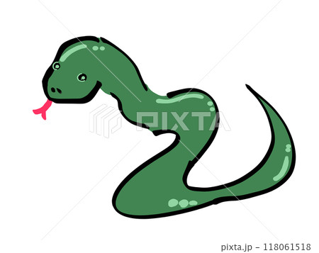 筆描きのヘビ 筆描きのヘビ 118061518