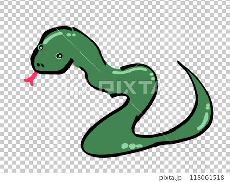 筆描きのヘビ 筆描きのヘビ 118061518