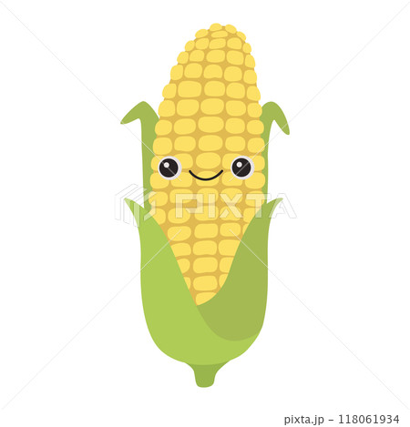 Cute corn with smiling face Cute corn with smiling face 118061934