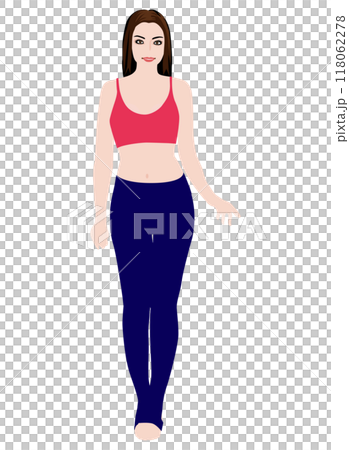 Costume illustration of a normal model-like woman in leggings 05 Costume illustration of a normal model-like woman in leggings 05 118062278