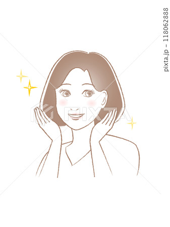 笑顔で喜ぶ女性のイラスト 笑顔で喜ぶ女性のイラスト 118062888
