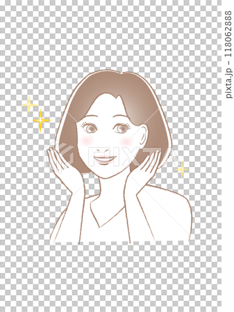 笑顔で喜ぶ女性のイラスト 笑顔で喜ぶ女性のイラスト 118062888