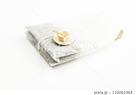 image of tea bag miniature mug white background 118062968