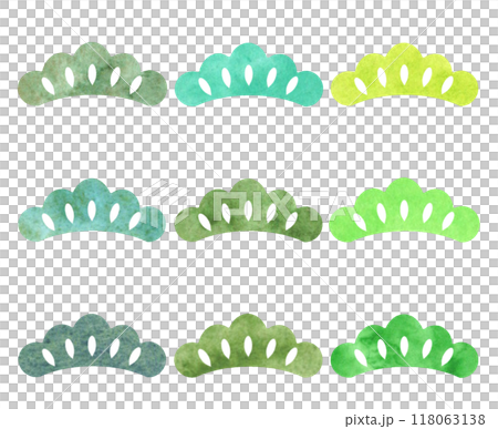 Watercolor Japanese pattern Pine pattern 118063138