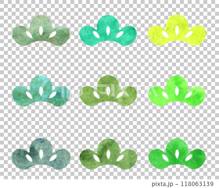 Watercolor Japanese pattern Pine pattern 118063139