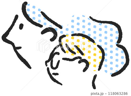 母親と子供の横顔　ストックイラスト素材 118063286