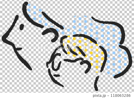 母親と子供の横顔　ストックイラスト素材 118063286