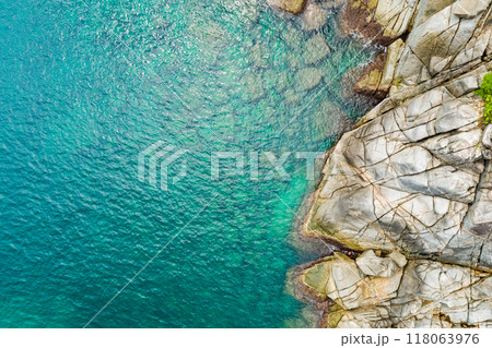 Top view Sea Shore at Phuket Thailand beautiful seacoast in open sea summer season background Top view Sea Shore at Phuket Thailand beautiful seacoast in open sea summer season background 118063976