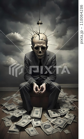 depression mental state concept illustration  118064286