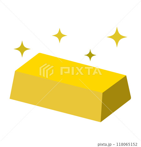 キラキラ輝く金の延べ棒のイラスト素材 キラキラ輝く金の延べ棒のイラスト素材 118065152