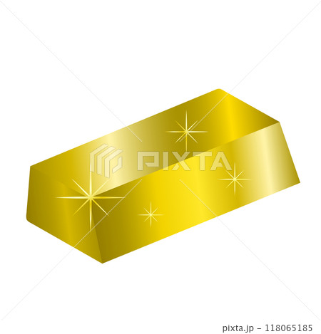 グラデーションのかかったキラキラ輝く金の延べ棒 グラデーションのかかったキラキラ輝く金の延べ棒 118065185