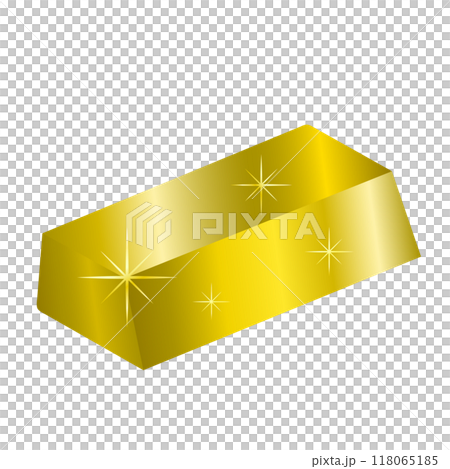 グラデーションのかかったキラキラ輝く金の延べ棒 グラデーションのかかったキラキラ輝く金の延べ棒 118065185