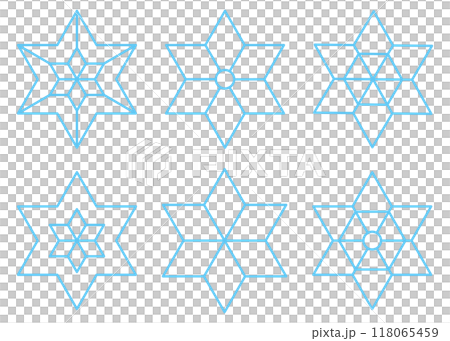 Set of snowflakes, line drawing icons, winter decoration materials Set of snowflakes, line drawing icons, winter decoration materials 118065459
