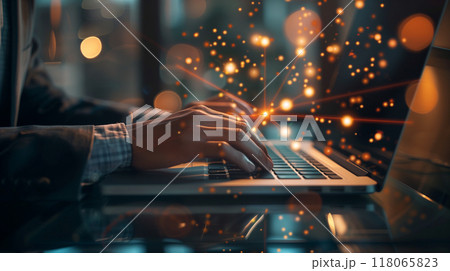 ビジネスマン スーツ 作業 手 手元 背景 光 タイピング ビジネスマン スーツ 作業 手 手元 背景 光 タイピング 118065823