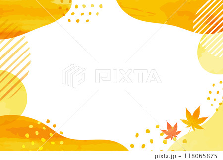 敬老の日　秋　紅葉　水彩風 曲線 フレーム	 118065875