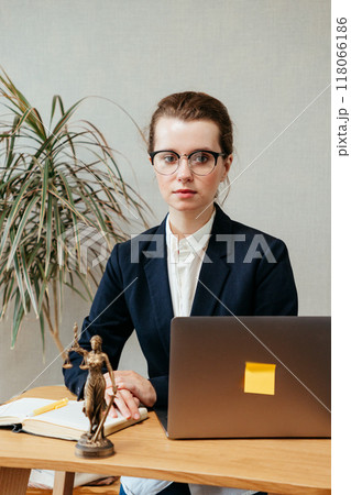 business woman lawyer working on labor law in office reflections corporate lawyer with legal advice 118066186