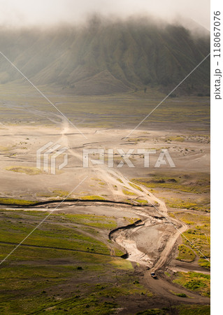 Path to Mount Bromo volcano, East Java, Surabuya, Indonesia 118067076