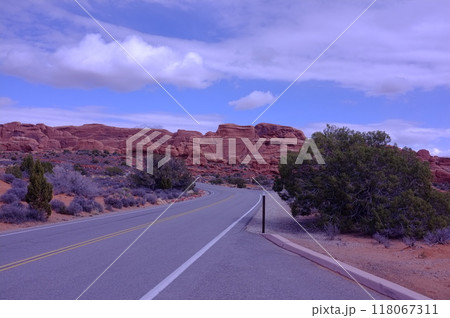 Rock fins in Fin Canyon in Arches National Park Utah Photo 118067311