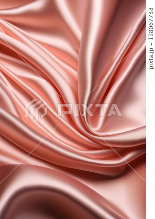 Smooth elegant pink silk or satin texture can use as wedding background. Luxurious background design. 118067738