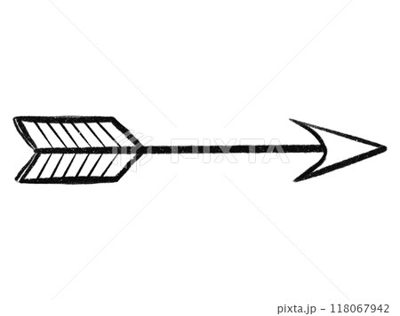 弓矢風の手描きの矢印 弓矢風の手描きの矢印 118067942