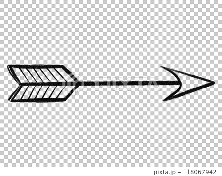 弓矢風の手描きの矢印 弓矢風の手描きの矢印 118067942