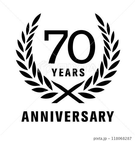 70 years anniversary vector icon, logo. Design element with graphic sign and number 118068287