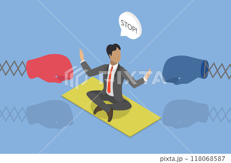 3D Isometric Flat Vector Illustration of Conflict Management, Effective Negotiation Resolution Skills 118068587